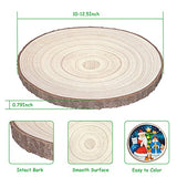 Wood Slices 6Pcs 10"-12.5 Inch Wood Slices for Centerpieces/Table Large Wood Rounds for Centerpieces/Crafts/Ornaments/DIY Projects ZKHOB