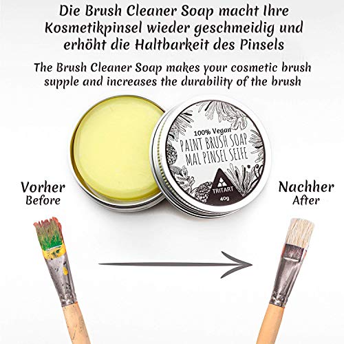 Tritart 100% Vegan Paint Brush Cleaner Soap for Watercolor & Acrylic Paint Brushes - Paint Soap for Cleaning Oil Paint Brushes