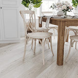 Merrick Lane Jessamine 46" x 30" Rectangular Antique Rustic Solid Pine Farm Dining Table Merrick Lane