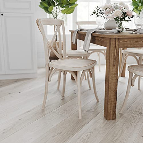 Merrick Lane Jessamine 46" x 30" Rectangular Antique Rustic Solid Pine Farm Dining Table Merrick Lane