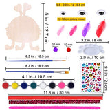 36 Sets Valentine's Day Craft Kits DIY Valentine Monster Wood Ornaments Decorations Art Sets Assorted Paintable Unfinished Wood Monster Cutouts Winlyn