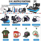 AKEYDIY 5 in 1 Heat Press Machine for t Shirts Professional Swing Away Heat Press Digital Combo 12" x 15" 360-degree Rotation Heat Press Machines AKEYDIY