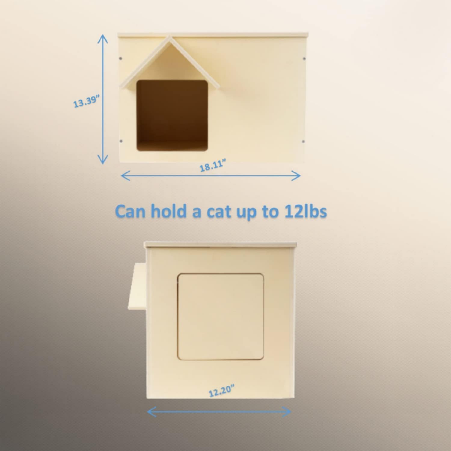 Objoy Outdoor Cat Houses Feral Cat Shelter Wooden Stray Cat Condo Outside Sturdy Waterproof and Insulated with Escape Door (one cat) objoy