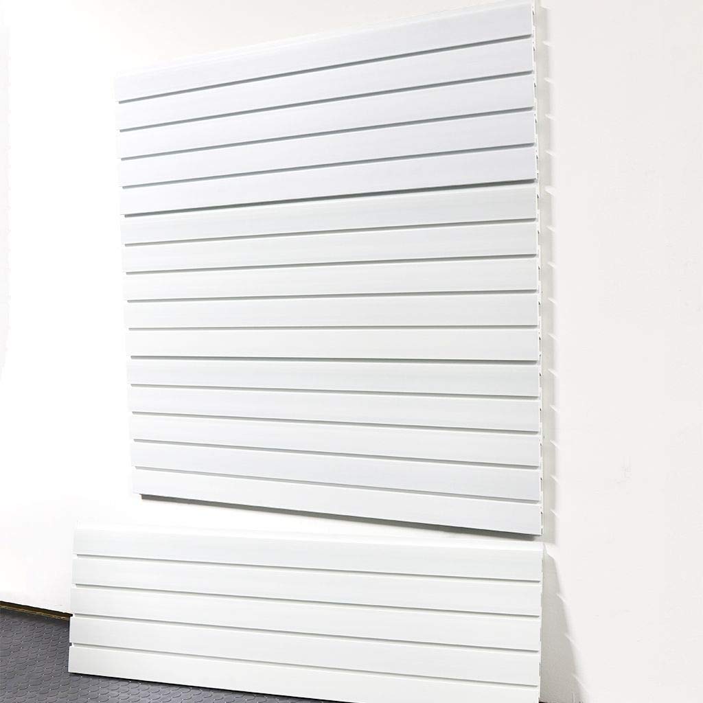 StoreWALL Heavy Duty 4' ft. Slatwall Panels (Set of 4 Panels, Covers 20 sq. ft.) (Brite White Color) StoreWALL