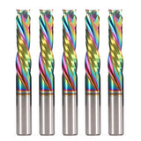 Spiral Router Bits Up Down Compression Bit with DLC Coating, 1/4 inch Cutting Diameter, 1" Cutting Length,1/4 inch Shank Solid Carbide CNC End Mill HOZLY