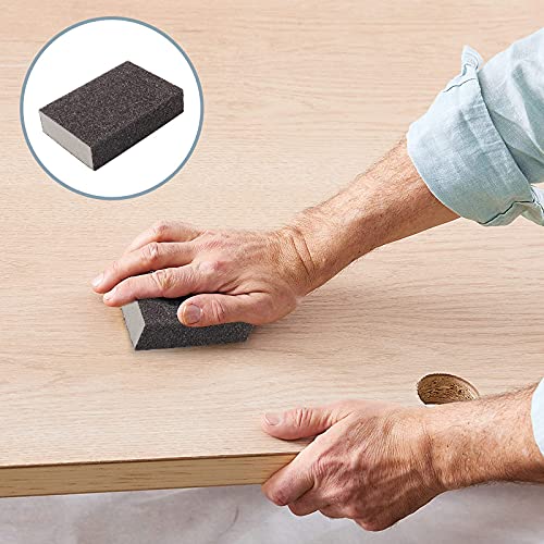 Jersvimc 36 Grit Coarse Sanding Block - 12Pcs, Wet Dry Sanding Sponge Foam Sandpaper Block Washable & Reusable Sandpaper Sponge for Drywall Wood Jersvimc