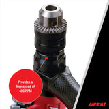 AIRCAT Pneumatic Tools 4450: 1/2-Inch Reversible Composite Drill Air Tool, Side Handle, 400 RPM, 60 HP Motor AIRCAT