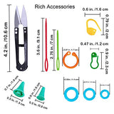 Bamboo Knitting Needles Set, Exquiss 18 Pairs Circular(31.5”) Wooden Knitting Needles with Colored Plastic Tube, 36PCS Single Pointed Bamboo Knitting EXQUISS