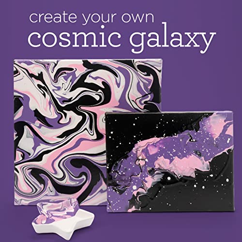 Apple Barrel Cosmic Pre-Mixed Set, Set of 4 Fluid Ready Pour Paints Perfect for DIY Arts and Crafts Projects, 13475E Apple Barrel