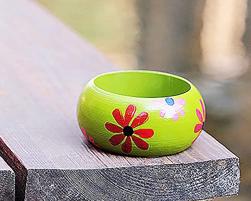 Large Wood Bangle Penta Angel 6Pcs 2.8" Unfinished Natural Smooth Round Wooden Bracelets Wooden Rings Wooden Circle for Jewelry Making and Craft DIY PENTA ANGEL