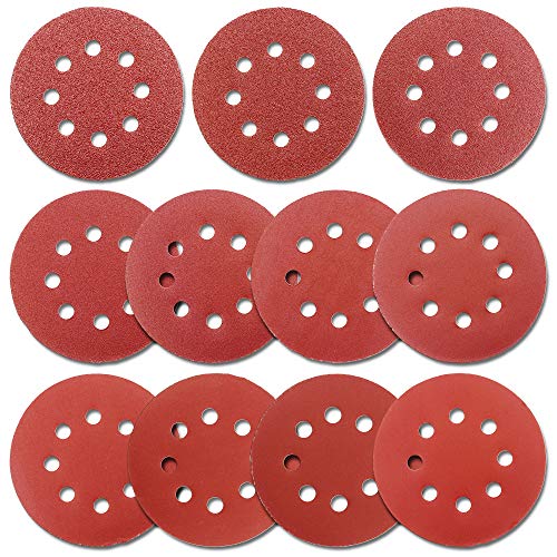 5-Inch Hook and Loop Sanding Discs for Random Orbital Sander, Assorted Sandpaper 40-1000 Grits, 110 PCS - WoodArtSupply