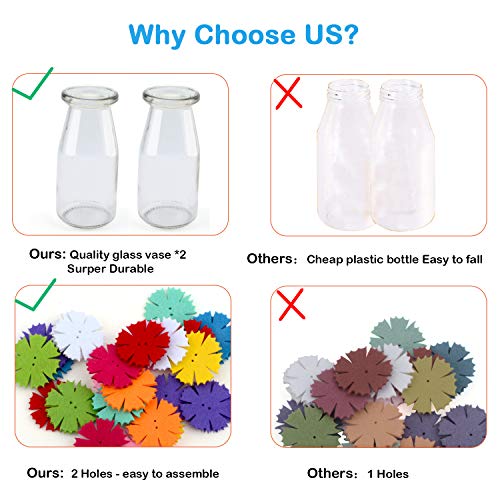 Crafts for Girls Ages 4-12 Gift Make Your Own Flower Bouquet with Buttons Felt Flowers, Christmas gift Vase Art and Craft for Children - DIY Activity HULASO