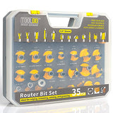 TOOLDO Router Bit Set 35 Pcs 1/4 inch Shank, Professional Router Bit Kit for DIY, Woodworking Project, High Grade TOOLDO