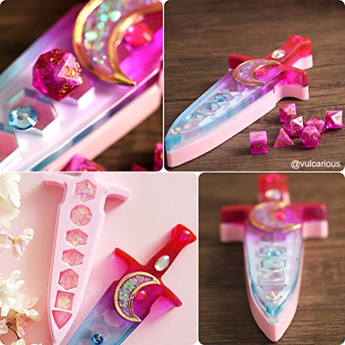 LET'S RESIN Resin Dice Box Mold for DND Dices, Silicone Box Molds for Polyhedral Dices Set, Resin Casting Molds for Dice Case Making, DIY Gift for LET'S RESIN