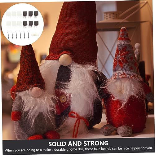TEHAUX 5 Sets Beard Set Small Unfinished Wooden Balls Dwarf Beard Costume Nativity Ornaments Handmade Gnome Beard Gnome Beard Material Gnome Making TEHAUX