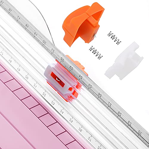 Firbon A4 Paper Cutter 12 Inch Titanium Straight Paper Trimmer with Side Ruler for Scrapbooking Craft, Paper, Coupon, Label, Cardstock(Pink) Firbon