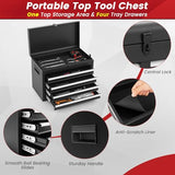 ERGOMASTER Rolling Tool Chest - Heavy Duty Material & Lockable Top-Box & Storage Cabinet for Garage and Workshop - 5-Drawer Tool Box & Black ERGOMASTER
