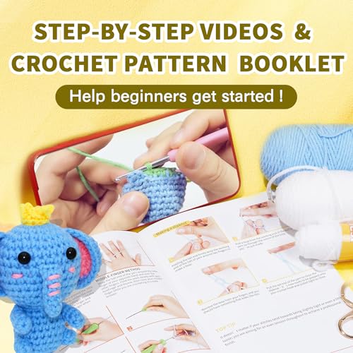 YISONG Crochet Kit for Beginners, Animal Duck Crochet Kit, All-in-One Stuffed Animal Knitting Sets with Step-by-Step Video Tutorials, DIY Crochet - WoodArtSupply