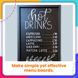 Chalkola 6 White Liquid Chalk Markers - White Dry Erase Liquid Chalk Pens for Chalkboard Signs, Blackboard, Car Window, Glass, Bistro | Variety pack Chalkola