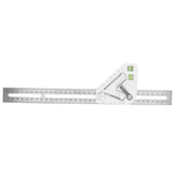 Combination Square with Bubble Level Silver Flexible Woodworking Triangle Ruler Carpentry Tools FTVOGUE
