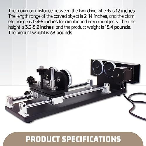 CNCTOPBAOS Engraver Rotary Axis Attachment,4 Wheels Rotary Roller Cutter Tool Auxiliary Accessory Kit,2-Phase Stepper Motor for 50W-130W CO2 Laser - WoodArtSupply