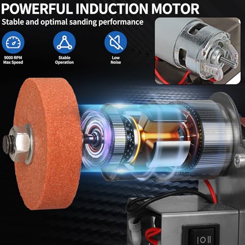 SI FANG Electric Mini Belt-Sander Polishing-Sharpening - Portable Sanding Machine Mini Bench Grinder Kit, 7 Speed Knife Sharpener for Making SI FANG