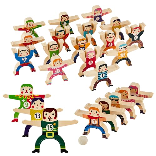 Wooden Stacking Toys,16Pcs Circus Hercules Acrobatic Troupe Interlock Toy,Balancing Building Blocks Game Toddler Puzzle Toys,for 3 4 5 6 Years Old - WoodArtSupply