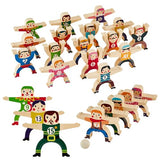 Wooden Stacking Toys,16Pcs Circus Hercules Acrobatic Troupe Interlock Toy,Balancing Building Blocks Game Toddler Puzzle Toys,for 3 4 5 6 Years Old moopok