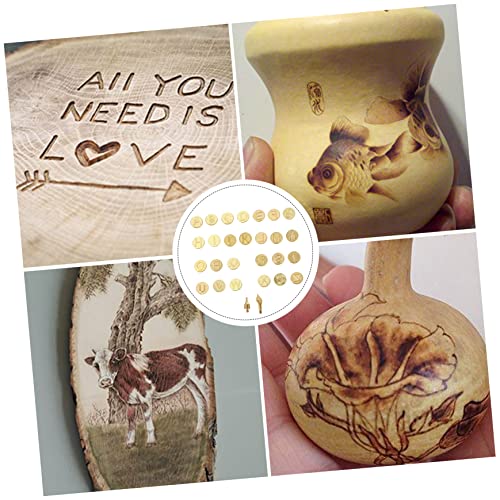 PLAFOPE 1 Set Letter Soldering Iron Copper Letter Wood Burning Tool Woodworking Tool Embosser Stamp Wooden Stamps Printable Letter Carving Transfer PLAFOPE