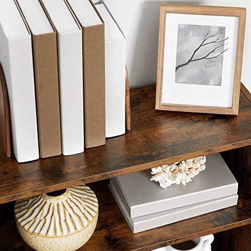 VASAGLE Rustic Brown 3-Tier Adjustable Bookshelf with Storage Shelves VASAGLE