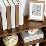 VASAGLE Rustic Brown 3-Tier Adjustable Bookshelf with Storage Shelves VASAGLE