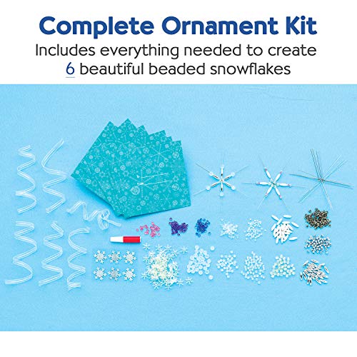 Creativity for Kids Beaded Snowflake Ornaments - Create 6 DIY Ornaments - Holiday Crafts for Kids, Christmas Activities for Girls and Boys Ages 8-12+ - WoodArtSupply