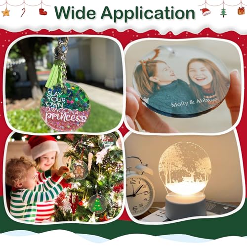 Acrylic Circles 3 Inch Acrylic Ornament Blanks for Crafts, 30 Pieces Round Blanks Acrylic Ornaments Plexiglass Circles Clear Glass Disc Ornaments JINMURY