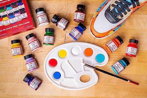 Angelus Leather Paint Starter Kit Set of 12 1 Ounce Bottles - WoodArtSupply