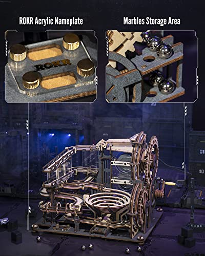 ROKR LGA01 Marble Night City 3D Wooden Marble Run Puzzle Building Kit for Adults ROKR