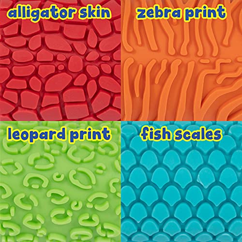 READY 2 LEARN Paint and Dough Animal Rockers - Set of 4 - Ages 2+ - Easy to Grip Arts and Crafts Stampers for Kids - DIY Textures and Patterns - WoodArtSupply