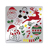 BENECREAT Christmas Theme Metal Stencil, Santa Claus/Snowman/Deer Stainless Steel Stencils Templates for Wood Burning, Pyrography and Engraving, BENECREAT
