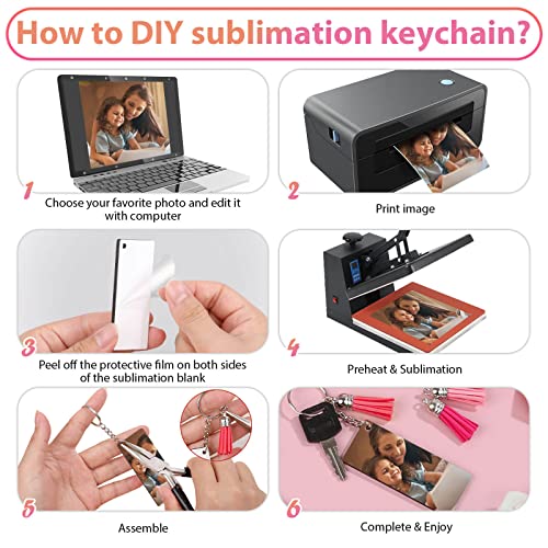 160Pcs MDF Sublimation Blanks Keychain Bulk, Sublimation Keychain Blanks  with Key Ring Double-Sided for DIY 