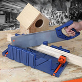 Miter Saw, Mitre Box Set, Saw & Clamping Box, Steel Angle Cutting Miter Saw Cabinet Kit 45° for Wood and Soft Metal Naroote