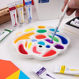 MEEDEN Porcelain Paint Palette, Ceramic Watercolor Pallet Mixing Tray, Rose Shaped Design MEEDEN