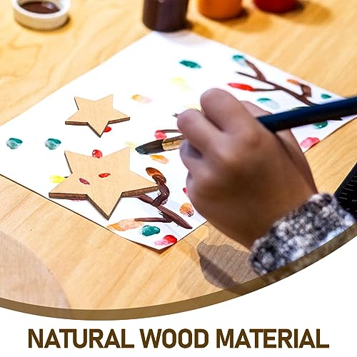 SUPVOX 100pcs Shape Wooden Blank Wooden Plaque Wooden Star Embellishments Nativity Ornaments Wooden Embellishments Unfinished Star Cutouts Mothers SUPVOX