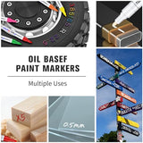White Paint Pen Permanent Paint Markers - 2 Pack Oil Based Paint Markers, Medium Point, Quick Drying and Waterproof Paint Pens for Rock Painting Car TOOMGGA