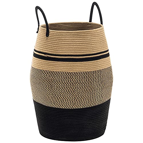 YOUDENOVA 105L Extra Large Woven Laundry Hamper Basket with Heavy Duty Cotton Rope Handles for Clothes and Toys in Bedroom, Nursery Room, Bathroom, YOUDENOVA