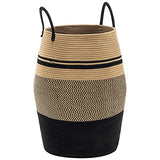 YOUDENOVA 105L Extra Large Woven Laundry Hamper Basket with Heavy Duty Cotton Rope Handles for Clothes and Toys in Bedroom, Nursery Room, Bathroom, YOUDENOVA