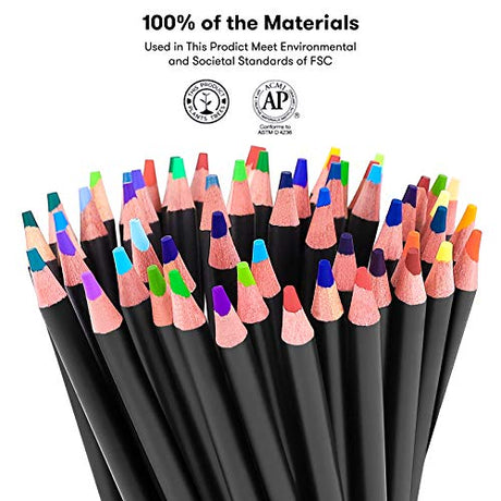 Soucolor 180-Color Artist Colored Pencils Set for Adult Coloring Books, Soft Core, Professional Numbered Art Drawing Pencils for Sketching Shading Soucolor