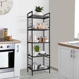 GIOTORENT 5-Wire Standing Storage Shelves, Metal Shelving Unit Pantry Rack for Laundry Kitchen Bathroom Organizer(Black) GIOTORENT