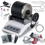 Rock Tumbler Kit, Professional Tumbling Stone Polisher with Button 7 Day Polishing Timer, Rock Polisher with Rough Gemstones, 4 Polishing Grits, Carseatty