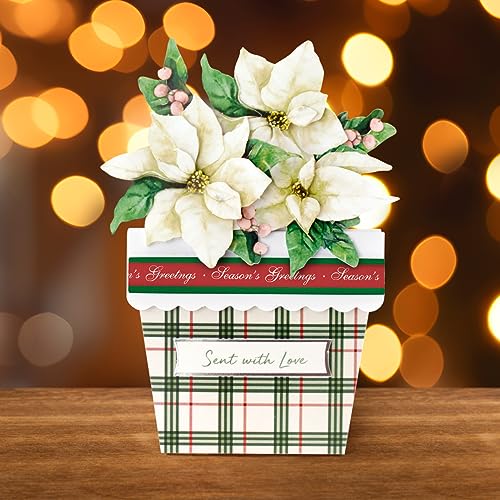 Katy Sue Christmas Flower Pots Card Making Kit - Contains 8 Cards & Envelopes, 4 Sheets Christmas Decoupage, 1 Sheet Decoupage Bows & 2 Sheets Foiled - WoodArtSupply