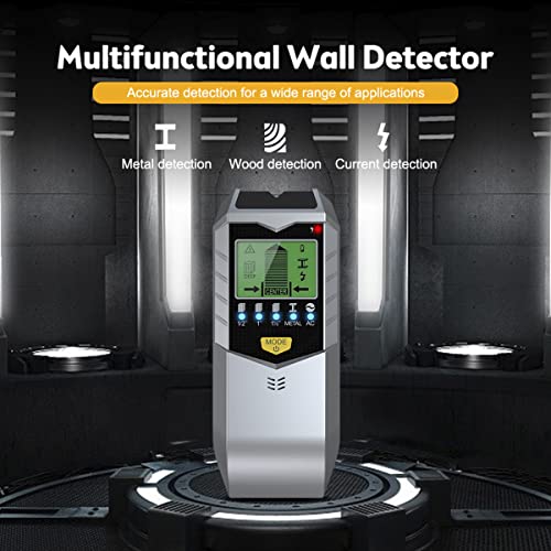 Stud Finder Wall Scanner, 5 in 1 Electronic Stud Sensor, Metal Detector Wall Scanner, Wall Wood Detector Scanner with LCD Display & Audio Alarm for HOTBEST