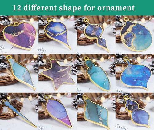 Wehous 2PCS Christmas Resin Molds, Christmas Pendant Keychain Silicone Mold, Christmas Ornament Molds for Epoxy Resin Casting, DIY Resin Accessories Wehous